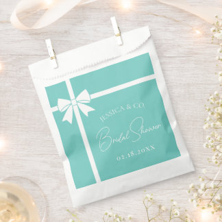 Bride & Co Elegant White Bow Ribbon Bridal Shower Favour Bags