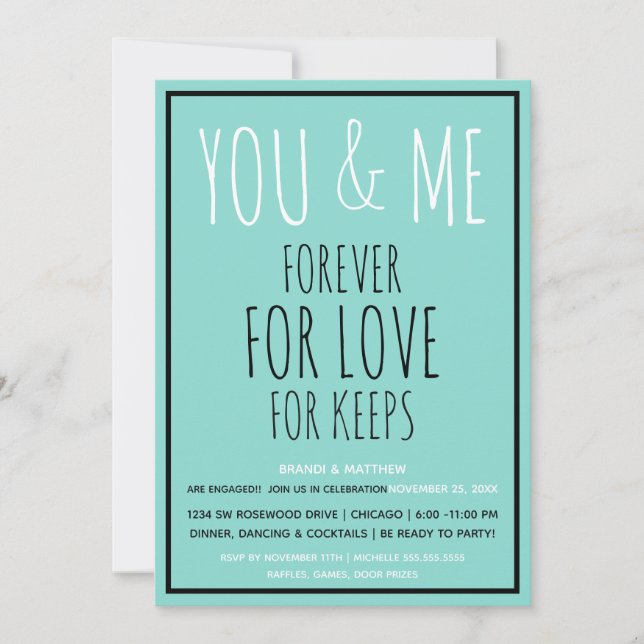 Bride Co Forever You & Me Wedding Engagement Party (Front)