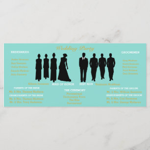 BRIDE Co Gold Teal Blue Polka Dot Wedding Ceremony Programme