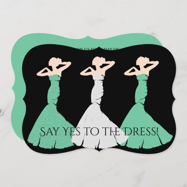 BRIDE & CO Green Be My Bridesmaid Shower Invitation (Front/Back)
