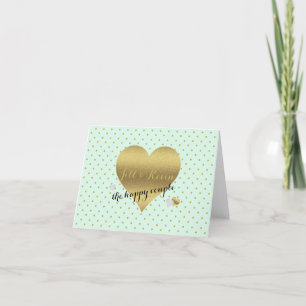 Bride & Co Mint & Gold Wedding Party Personal Note Card