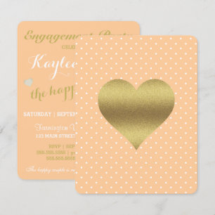 BRIDE & CO Peach And White Party Polka Dots Party Invitation