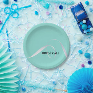 BRIDE & CO Personalise Ribbon Bridal Shower Party Paper Plate