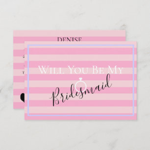 BRIDE CO Pink Will You Be My Bridesmaid MOH Party Invitation