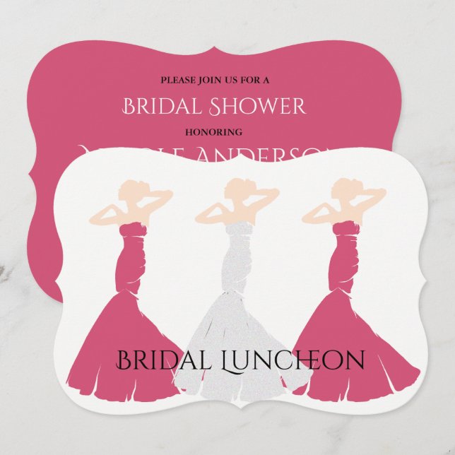 BRIDE CO Rose Bridal Shower Be My Bridesmaid Party Invitation (Front/Back)