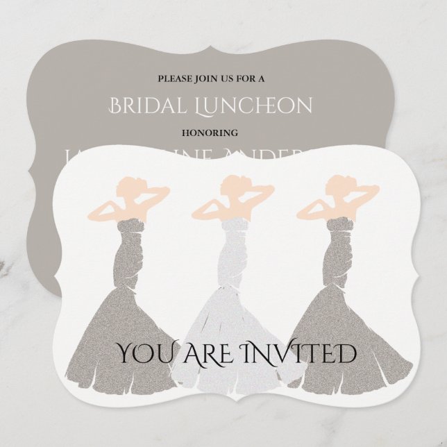 BRIDE CO Silver Champagne Bridesmaid Bridal Party Invitation (Front/Back)
