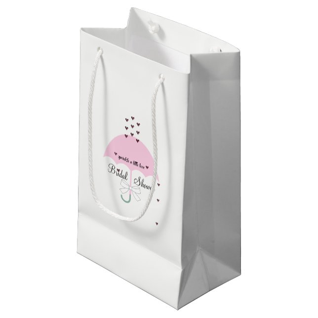 BRIDE & CO Sprinkle Love Pink & White Shower Party Small Gift Bag (Front Angled)