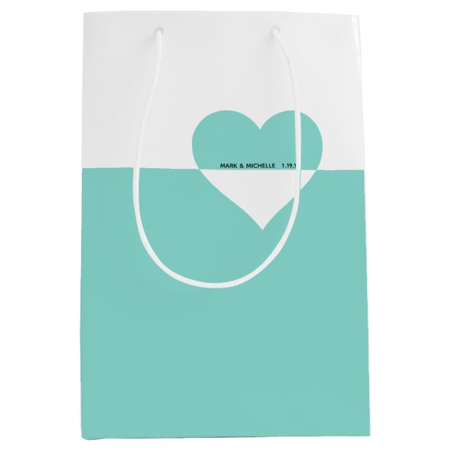 Bride Co Teal Blue Forever You & Me Wedding Suite Medium Gift Bag (Front)