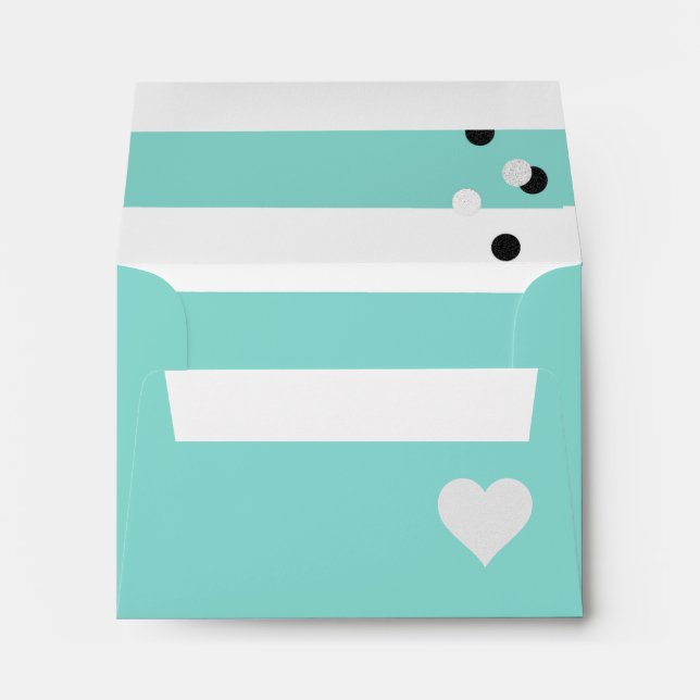 BRIDE & CO. Teal Blue Party Shower A2 Envelope (Back (Bottom))