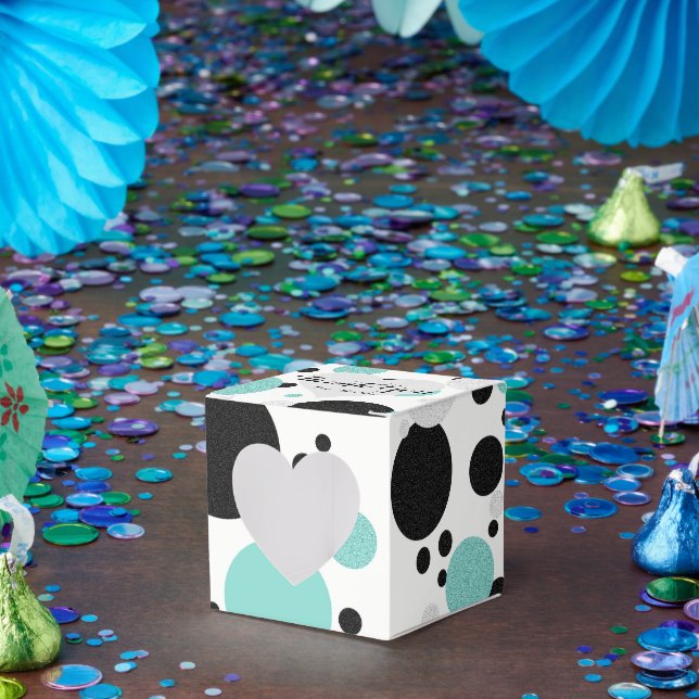 Bride Co Teal Blue Polka Dot Shower Party Favour Box (Party)