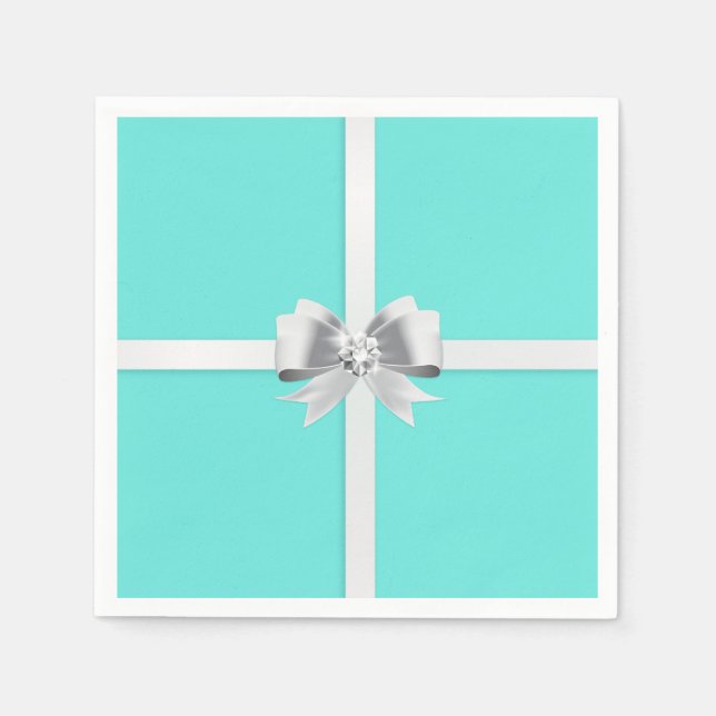 Bride & Co. Turquoise/Teal Bridal Party Plates Napkin (Front)