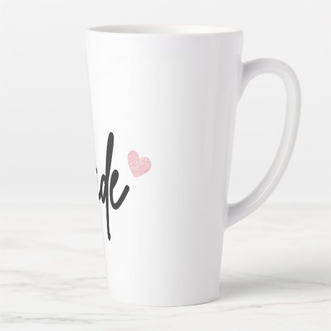 Bride Coffee Mug - Pink Heart Script Bridal Mug (Right)