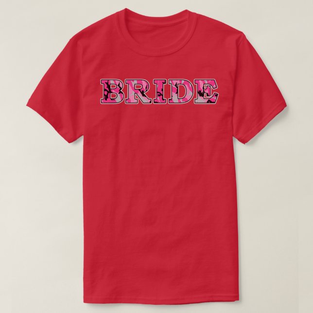 Bride Country Wedding Camouflage T-Shirt (Design Front)