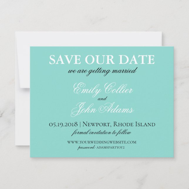 BRIDE Country Wedding Suite White Traditional Save The Date (Front)
