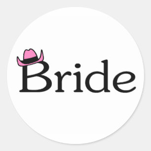 Bride (Cowboy Hat) Classic Round Sticker