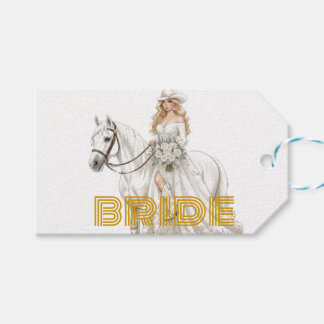 bride cowgirl gift tags