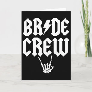Bride Crew Rock N Roll Gothic Halloween Chelorette Card