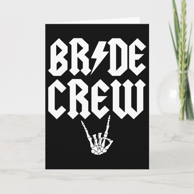 Bride Crew Rock N Roll Gothic Halloween Chelorette Card (Front)