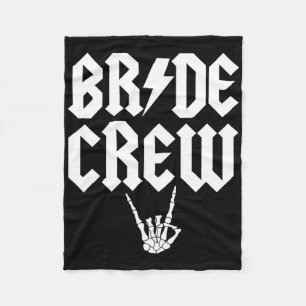 Bride Crew Rock N Roll Gothic Halloween Chelorette Fleece Blanket