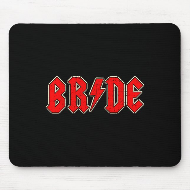 Bride Crew Rock Roll Gothic Halloween Party Gift F Mouse Mat (Front)