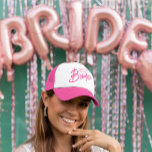 Bride Custom Text  Trucker Hat<br><div class="desc">This cute Trucker Hat features hot pink text that reads: Sister of the Bride. Click "Personalize this Template" to easily change or remove text. Delete text so that it simply reads: Bride, or change the text from sister to mother, friend, cousin, niece or any text you choose. This fun hat...</div>