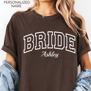 Bride Custom Varsity Bride Bachelorette Party T-Shirt