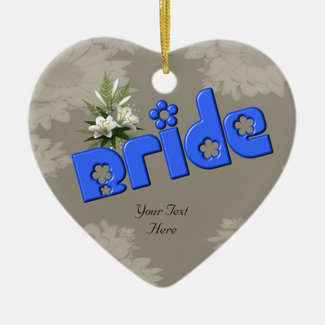 Bride Cute Customisable Wedding Ornament (Front)
