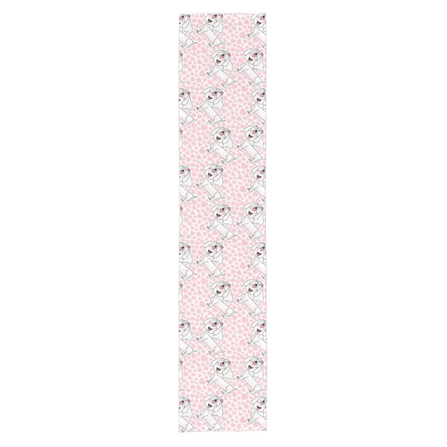 Bride Dachshund Dog Hearts Wedding Bachelorette Short Table Runner (Front)