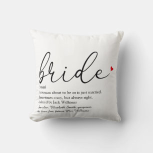 Bride Definition, Bridal Shower Script Love Hearts Cushion