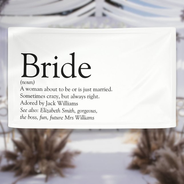 Bride Definition Bridal Shower Wedding Banner (Bride Definition Bridal Shower Wedding Banner)