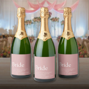 Bride Definition, Bridal Shower, Wedding Sparkling Wine Label