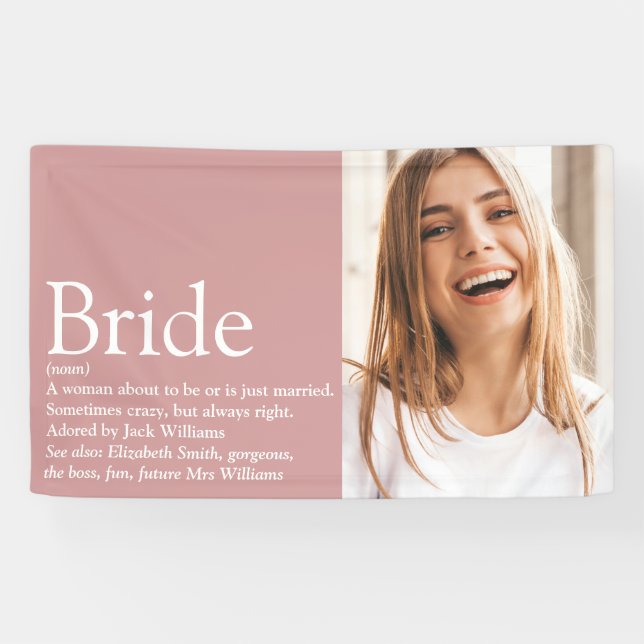 Bride Definition Photo Bridal Shower Wedding Banner (Horizontal)