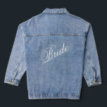 Bride Denim Jacket<br><div class="desc">Bride
Women's Denim Jacket (Jean Jacket)
This custom women's denim jacket is your personal fashion statement! Personalise it with your favourite image or design,  and flaunt your unique style everywhere you go. Showcase your individuality,  with this cotton-blend jean jacket.</div>
