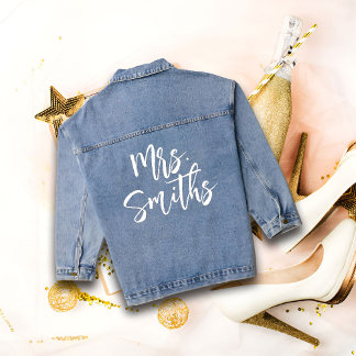 Bride Denim Jacket, Customised Personalised Mrs Denim Jacket