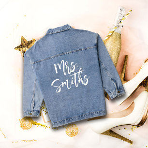 Bride Denim Jacket, Customised Personalised Mrs Jacket