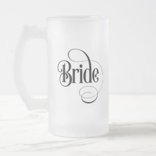 Bride (design 2) Frosted Glass Beer Mug