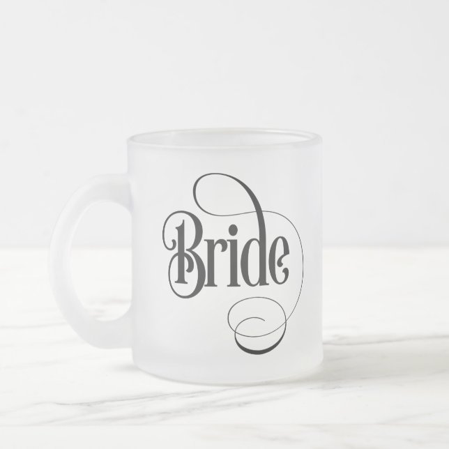 Bride (design 2) Frosted Glass Coffee Mug (Left)