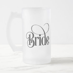 Bride (design 3) Frosted Glass Beer Mug