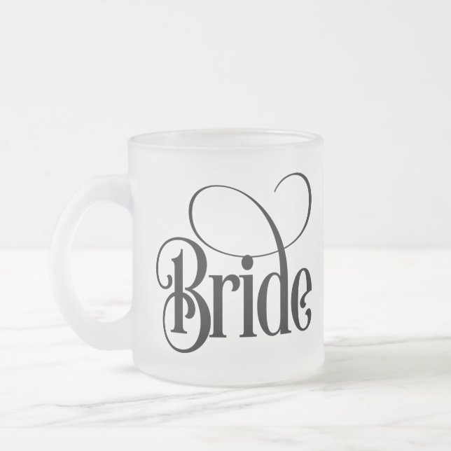 Bride (design 3) Frosted Glass Coffee Mug (Left)