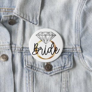 Bride Diamond Gold Engagement Ring 7.5 Cm Round Badge