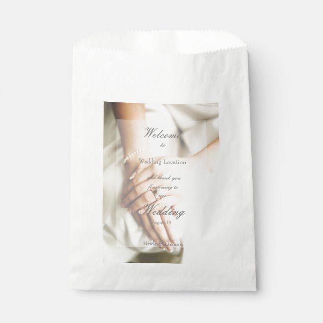 Bride Diamond Ring Wedding Favour Bags (Front)