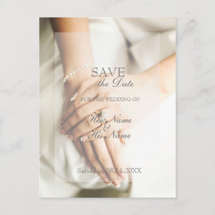 Bride Diamond Ring Wedding Save the Date Announcement Postcard
