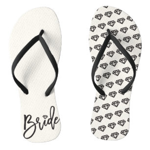 Bride Diamonds Bridal Party Wedding Flip Flops