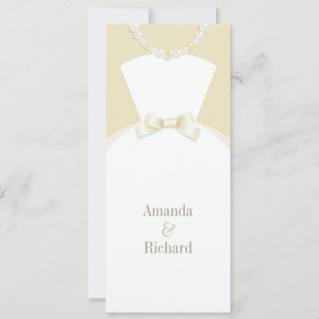 Bride Dress and Groom Tuxedo Wedding Invitation (Front)