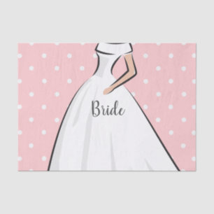Bride Dress Elegant Wedding Party Polka Dots Art Tissue Paper