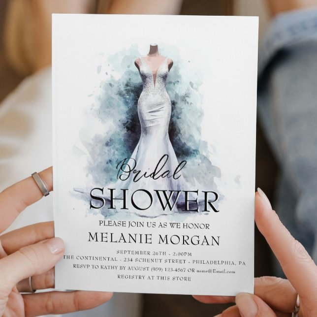 Bride Dress Modern Bridal Shower Invitation (Creator Uploaded)