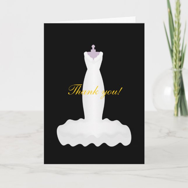 bride dress, Thank you! Thank You Card (Front)