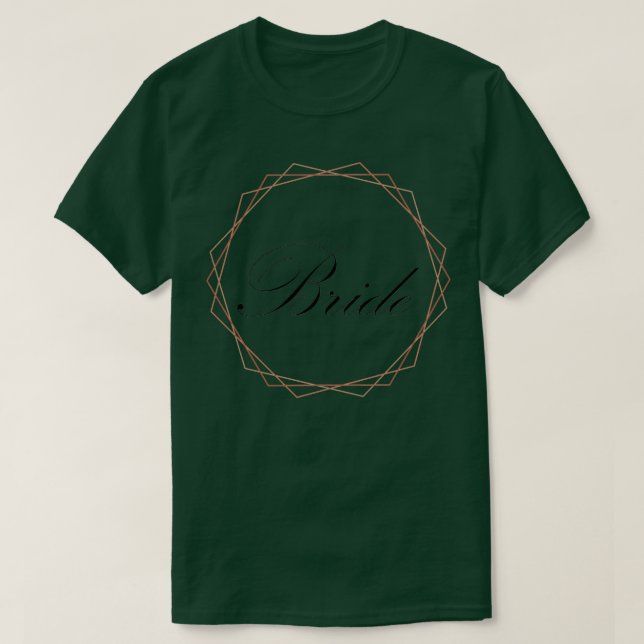 Bride elegant lettering in black with frame T-Shirt (Design Front)
