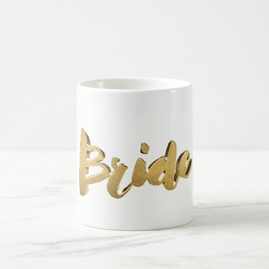Bride Elegant Typography Gold Lookl Text Coffee Mug