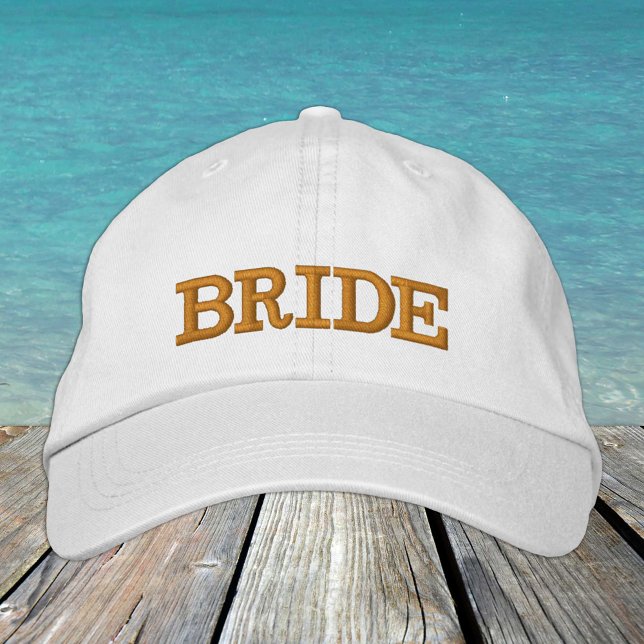 BRIDE embroidered baseball cap gold / white (Creator Uploaded)